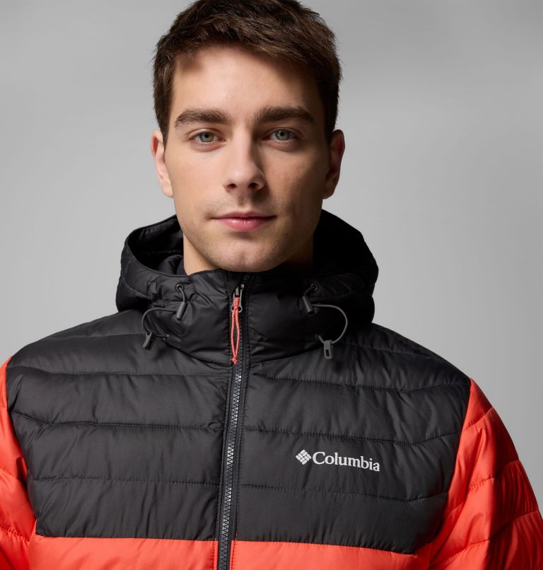 Men's Powder Lite II Hooded Jacket, Color: Zing, Shark, image 5