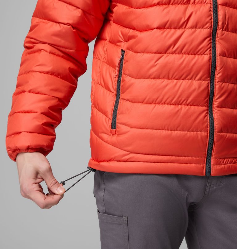 Men's Powder Lite II Hooded Jacket, Color: Zing, Shark, image 7