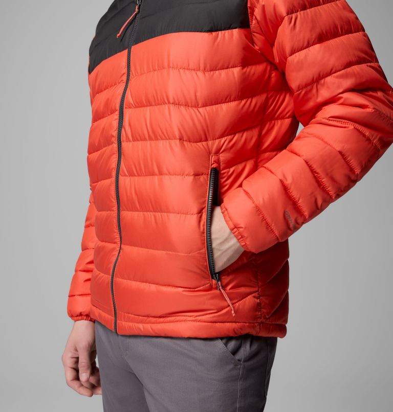 Men's Powder Lite II Hooded Jacket, Color: Zing, Shark, image 8