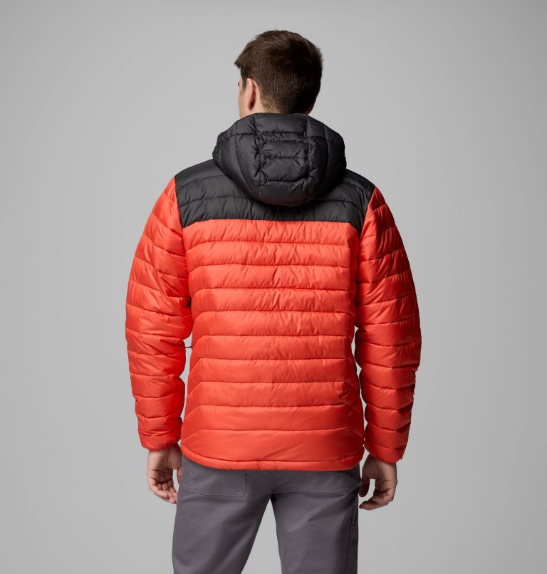 Men's Powder Lite II Hooded Jacket, Color: Zing, Shark, image 3