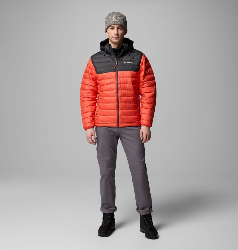 Men's Powder Lite II Hooded Jacket, Color: Zing, Shark, image 2