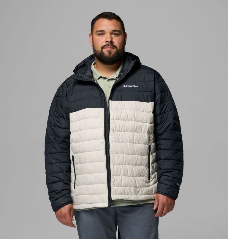 Men's Powder Lite II Hooded Insulated Jacket - Extended Size, Color: Dark Stone, Black, image 5