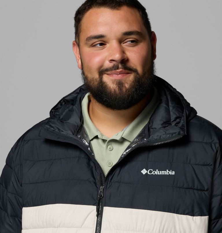 Men's Powder Lite II Hooded Insulated Jacket - Extended Size, Color: Dark Stone, Black, image 7