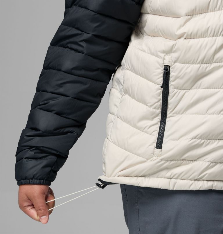 Men's Powder Lite II Hooded Insulated Jacket - Extended Size, Color: Dark Stone, Black, image 8