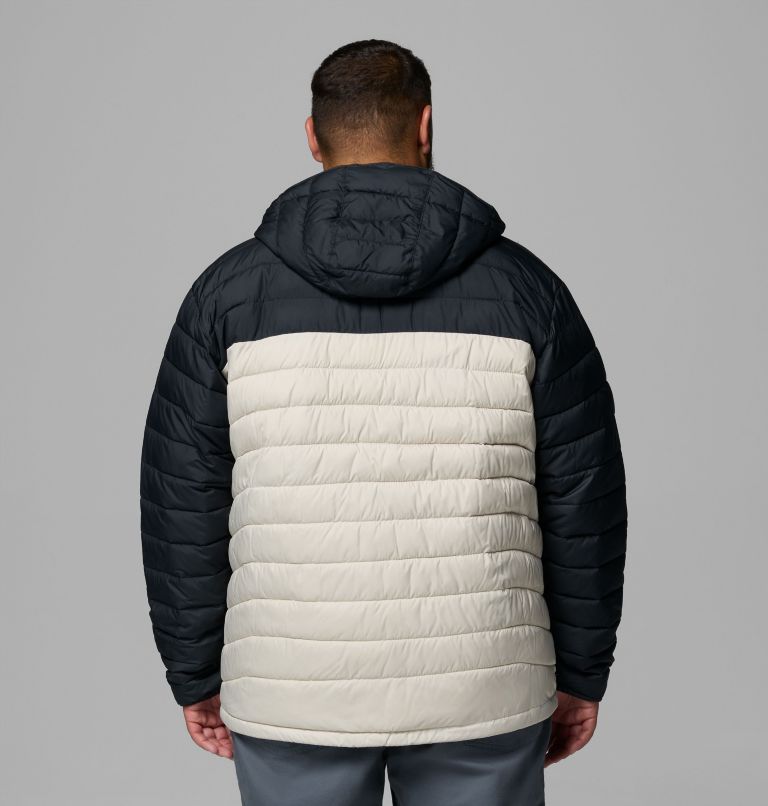 Men's Powder Lite II Hooded Insulated Jacket - Extended Size, Color: Dark Stone, Black, image 3