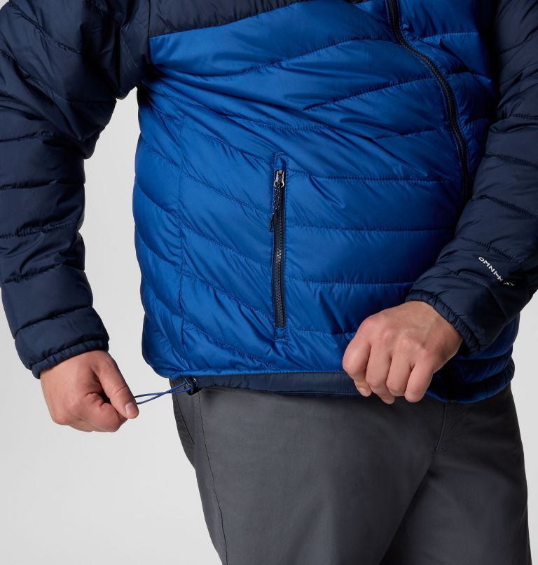 Men's Powder Lite II Hooded Jacket - Big, Color: Mountain Blue, Collegiate Navy, image 6