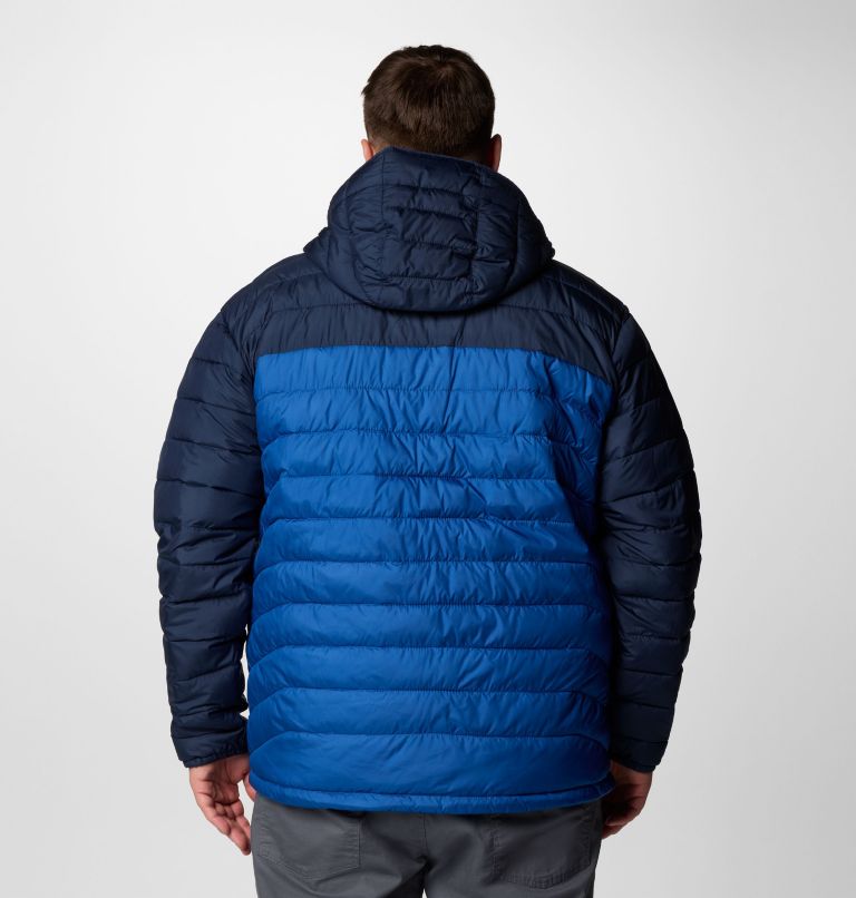 Men's Powder Lite II Hooded Jacket - Big, Color: Mountain Blue, Collegiate Navy, image 3