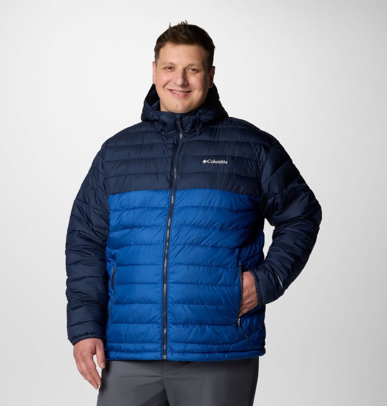 Men's Powder Lite II Hooded Jacket - Big, Color: Mountain Blue, Collegiate Navy, image 1