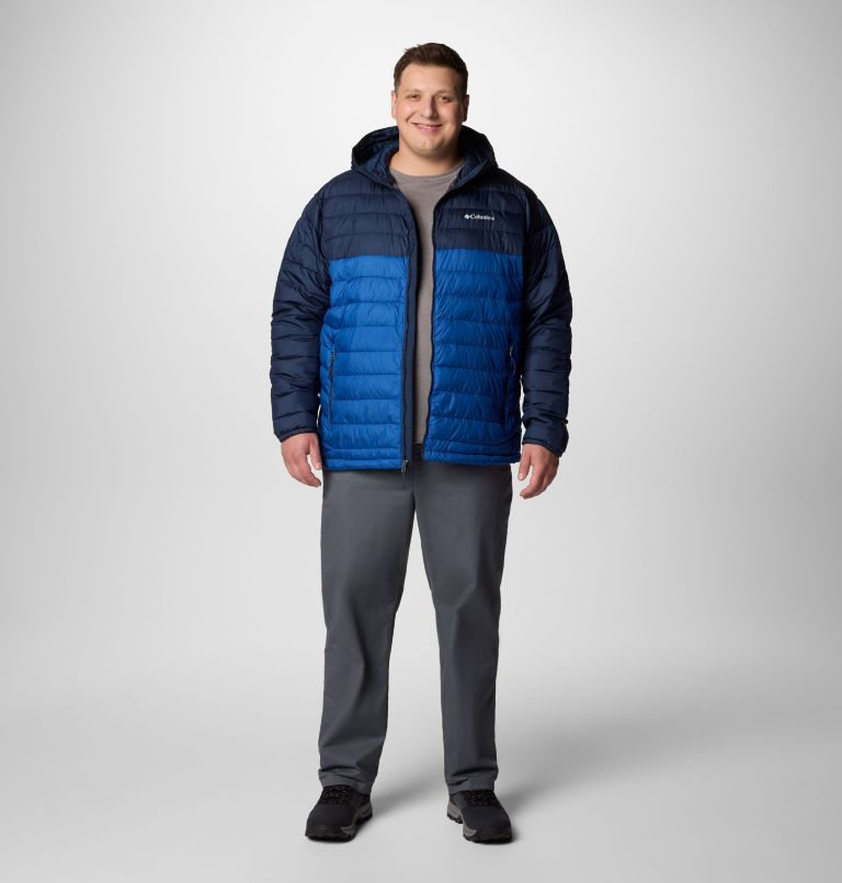 Men's Powder Lite II Hooded Jacket - Big, Color: Mountain Blue, Collegiate Navy, image 2
