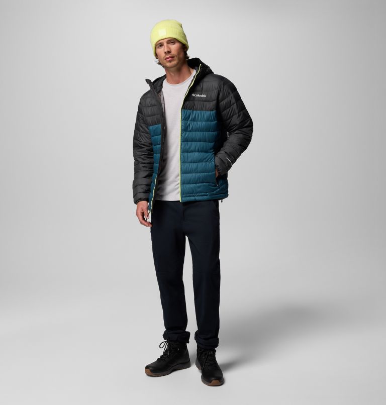 Men's Powder Lite II Hooded Jacket - Tall, Color: Everblue, Shark, image 2