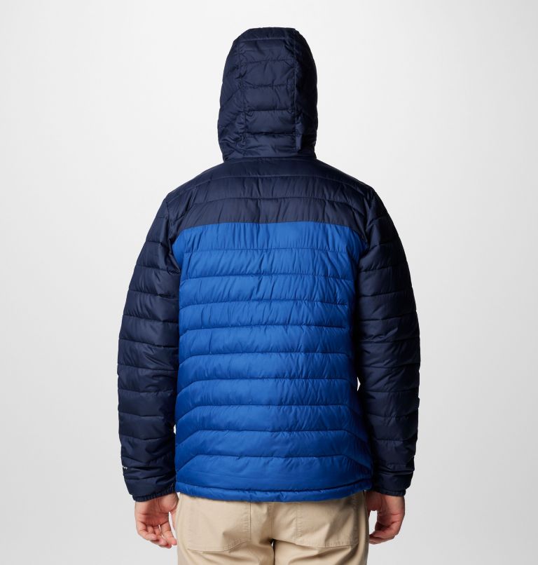 Men's Powder Lite II Hooded Jacket - Tall, Color: Mountain Blue, Collegiate Navy, image 2