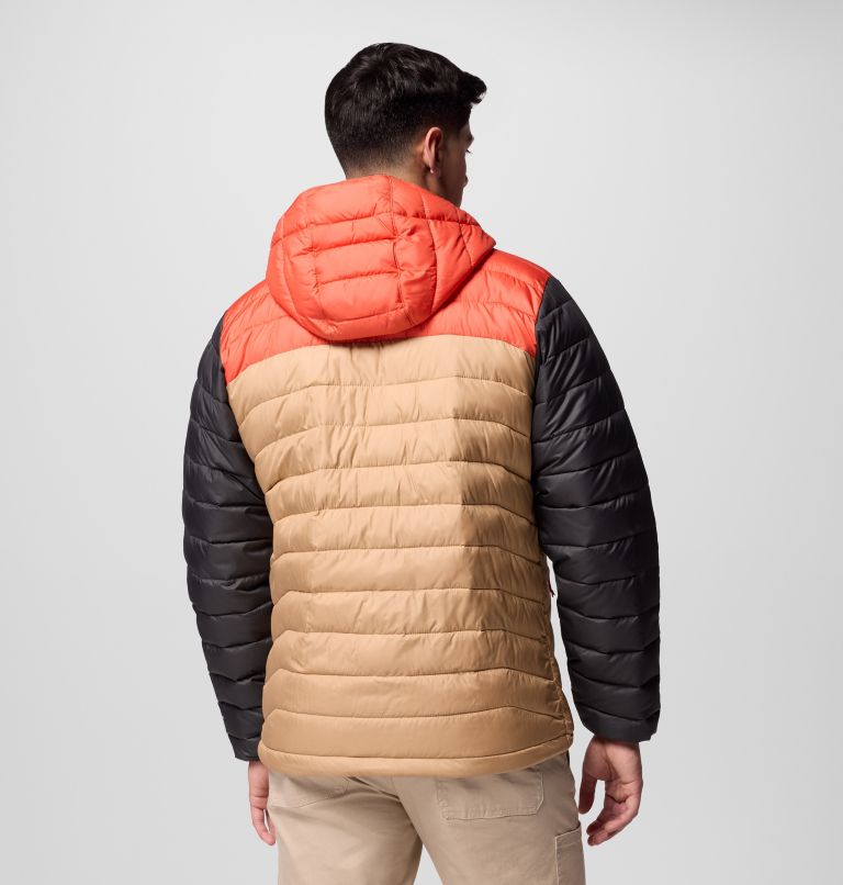 Chaqueta aislante con capucha Powder Lite II para hombre, Color: Canoe, Zing, Shark, image 3