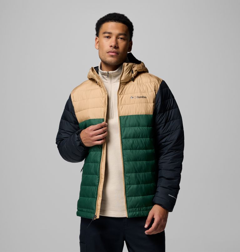 Chaqueta aislante con capucha Powder Lite II para hombre, Color: Rain Forest, Canoe, Black, image 5