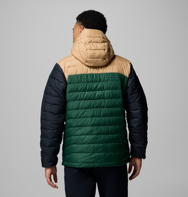 Chaqueta aislante con capucha Powder Lite II para hombre, Color: Rain Forest, Canoe, Black, image 3