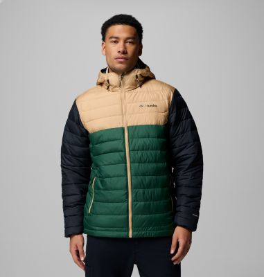 Men’s Powder Lite II Hooded Insulated Jacket, Color: Rain Forest, Canoe, Black, image 7