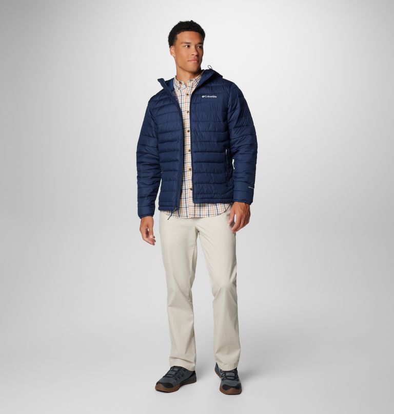 Men’s Powder Lite II Hooded Insulated Jacket, Color: Collegiate Navy, image 3