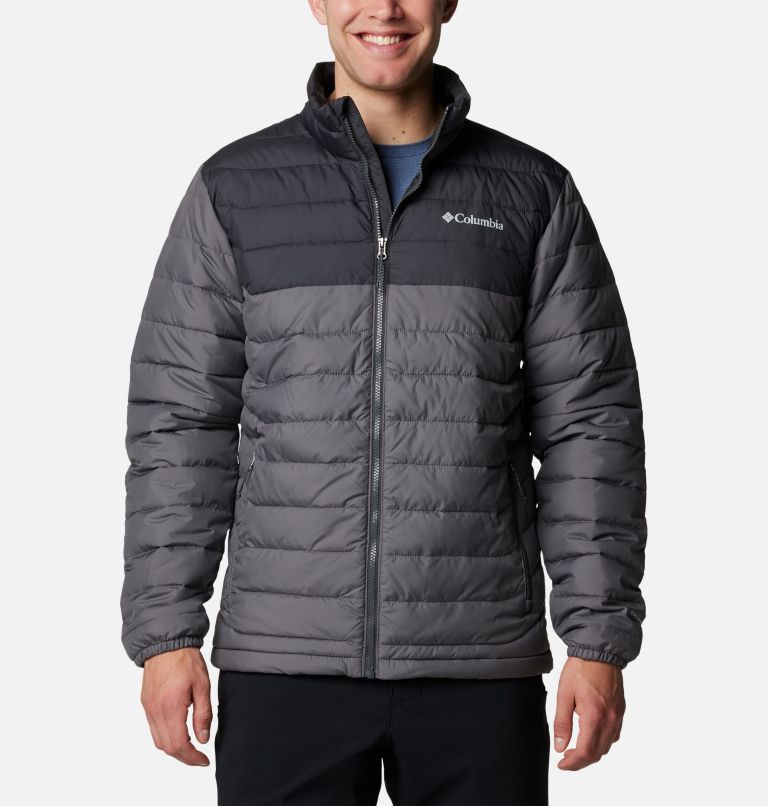 Men's Powder Lite II Jacket, Color: City Grey, Shark, image 1