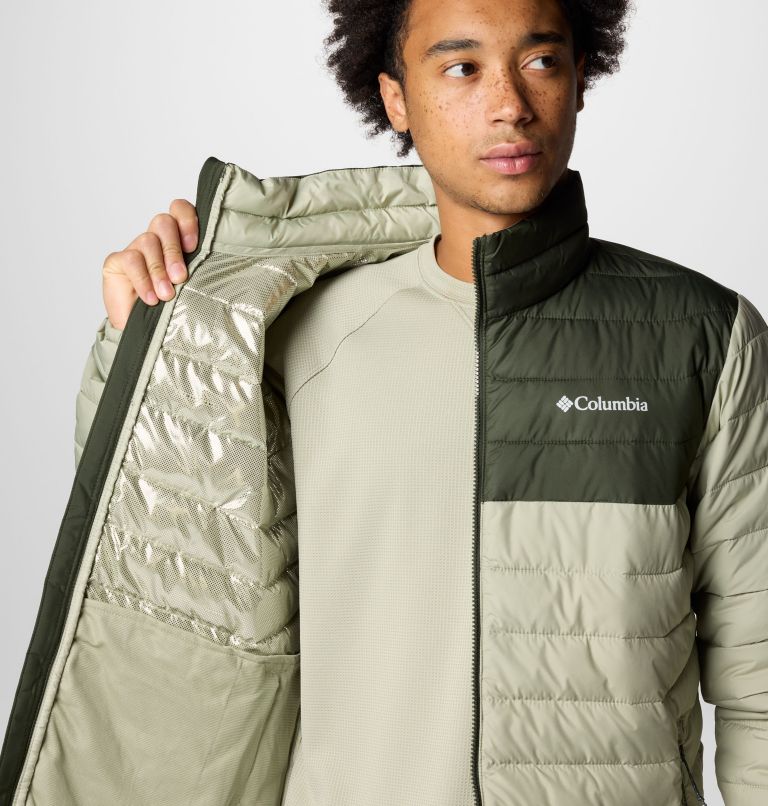 Men's Powder Lite II Jacket, Color: Safari, Greenscape, image 6