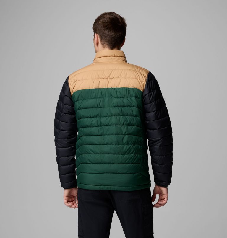 Men's Powder Lite II Jacket, Color: Rain Forest, Canoe, Black, image 3