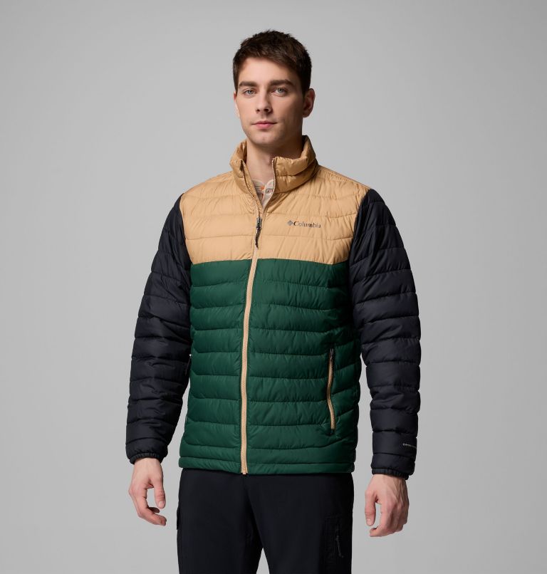 Men's Powder Lite II Jacket, Color: Rain Forest, Canoe, Black, image 1