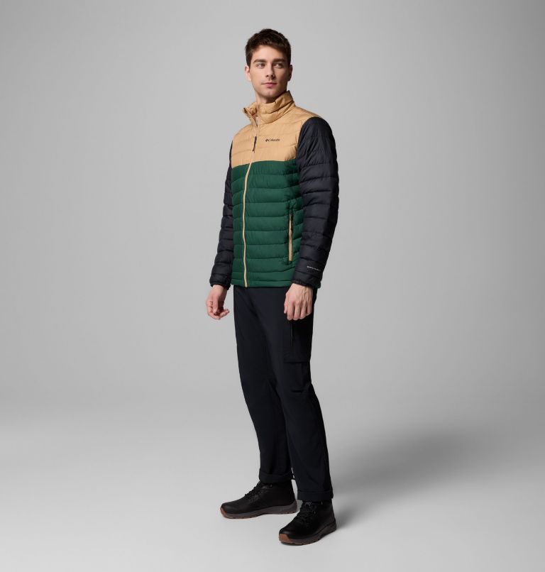 Men's Powder Lite II Jacket, Color: Rain Forest, Canoe, Black, image 2