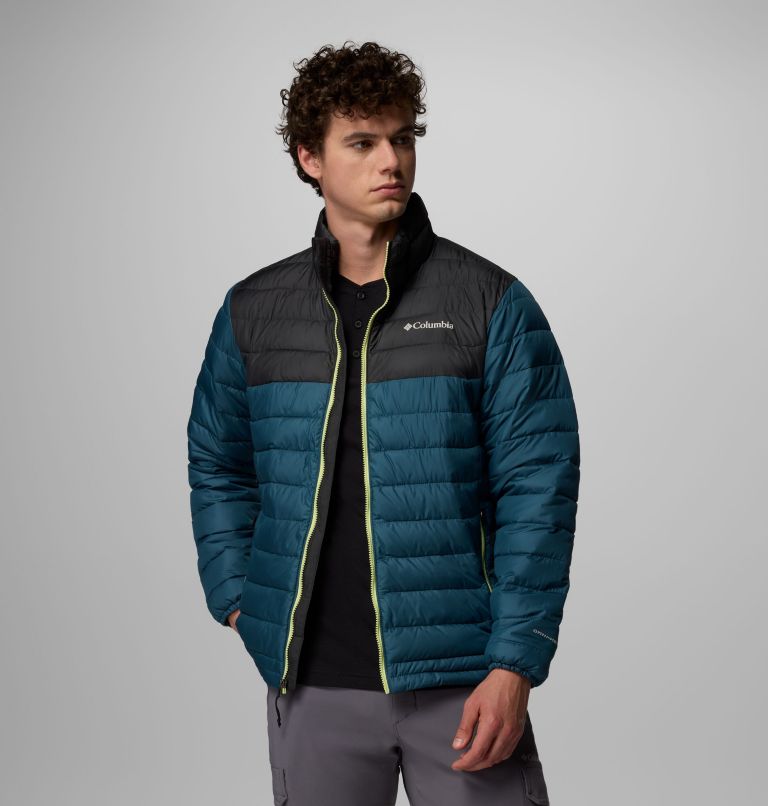 Men's Powder Lite II Jacket, Color: Everblue, Shark, image 5