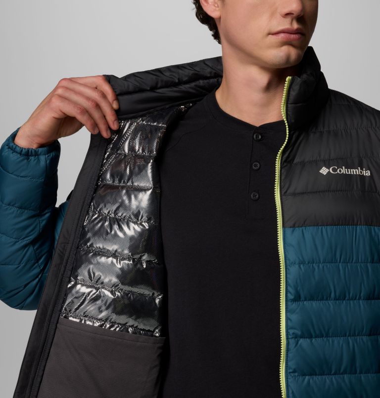 Men's Powder Lite II Jacket, Color: Everblue, Shark, image 6