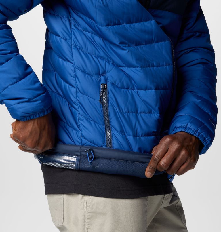 Men's Powder Lite II Jacket, Color: Mountain Blue, Collegiate Navy, image 7