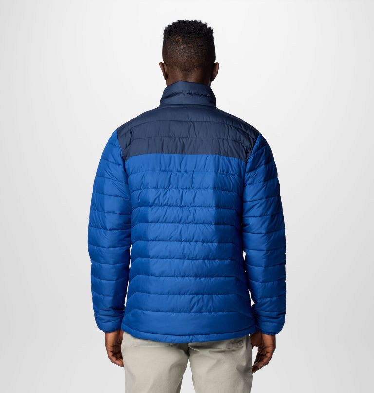 Men's Powder Lite II Jacket, Color: Mountain Blue, Collegiate Navy, image 2