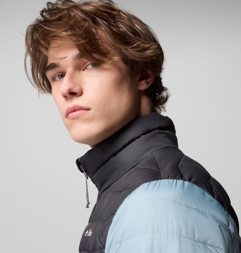 Men's Powder Lite II Jacket, Color: Crushed Blue, Shark, image 7
