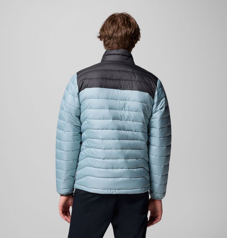 Men's Powder Lite II Jacket, Color: Crushed Blue, Shark, image 3