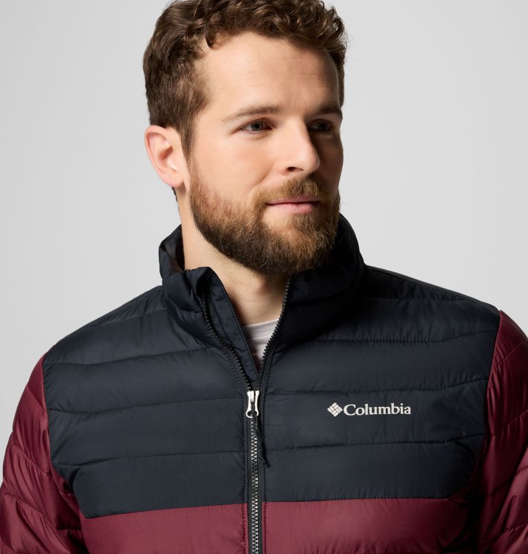 Men's Powder Lite II Jacket, Color: Rich Wine, Black, image 7