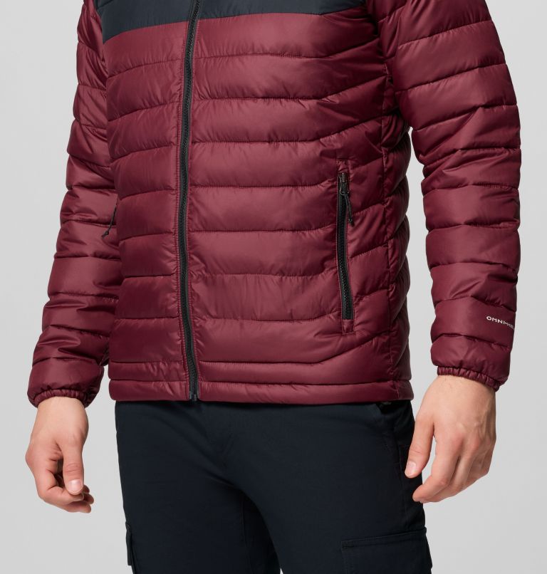 Men's Powder Lite II Jacket, Color: Rich Wine, Black, image 8