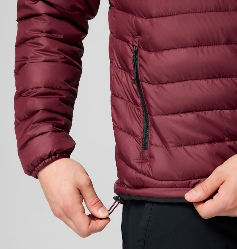 Men's Powder Lite II Jacket, Color: Rich Wine, Black, image 9