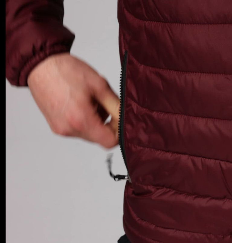 Men's Powder Lite II Jacket, Color: Rich Wine, Black