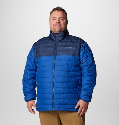 Men’s Powder Lite II Insulated Jacket - Extended Size, Color: Mountain Blue, Collegiate Navy, image 1