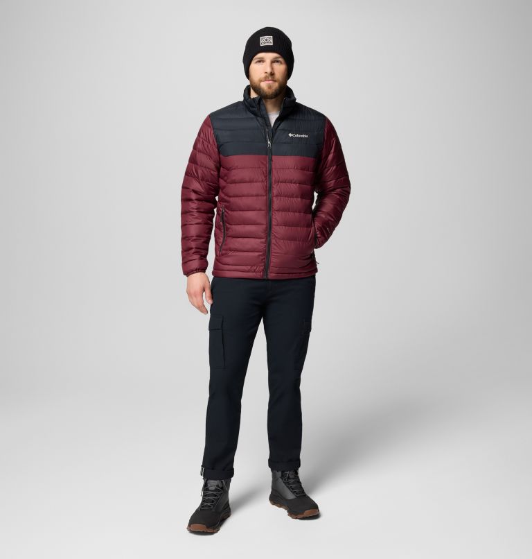 Men's Powder Lite II Jacket - Tall, Color: Rich Wine, Black, image 2