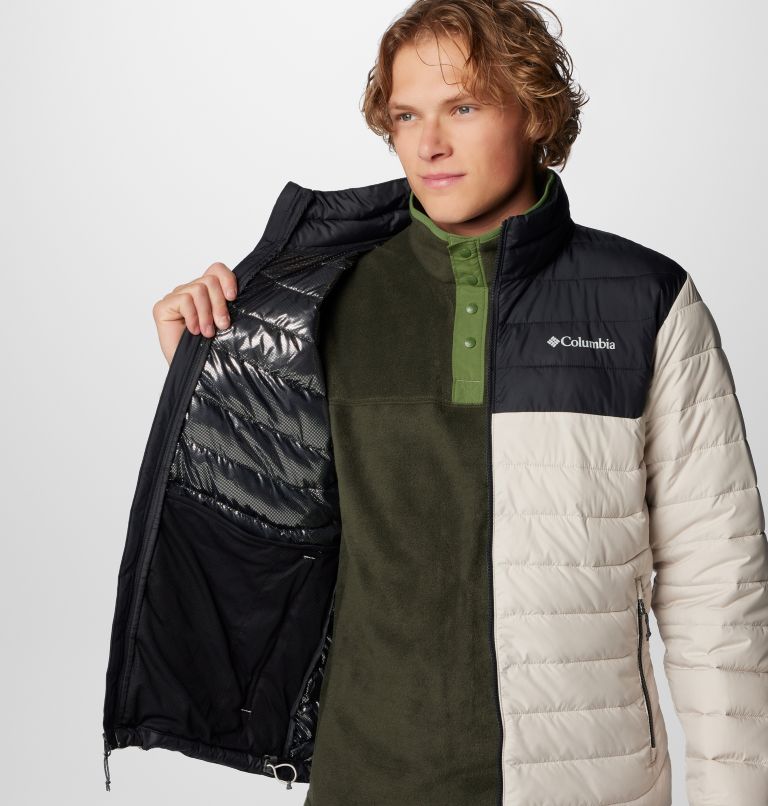 Men’s Powder Lite II Insulated Jacket, Color: Dark Stone, Black, image 6