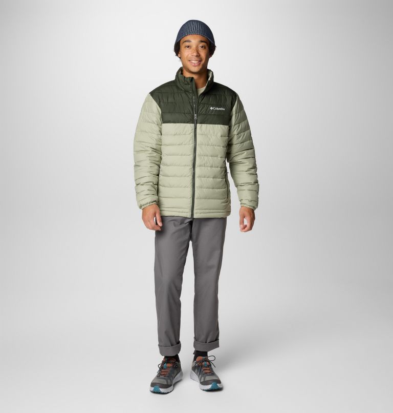Men’s Powder Lite II Insulated Jacket, Color: Safari, Greenscape, image 3