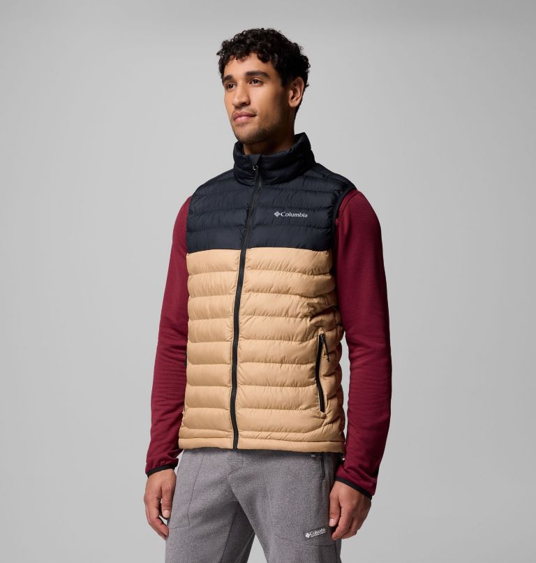 Men's Powder Lite II Vest, Color: Canoe, Black, image 4