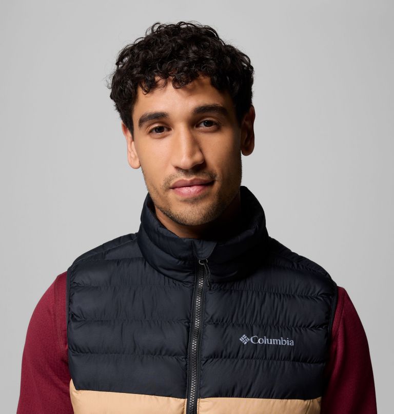 Men's Powder Lite II Vest, Color: Canoe, Black, image 7