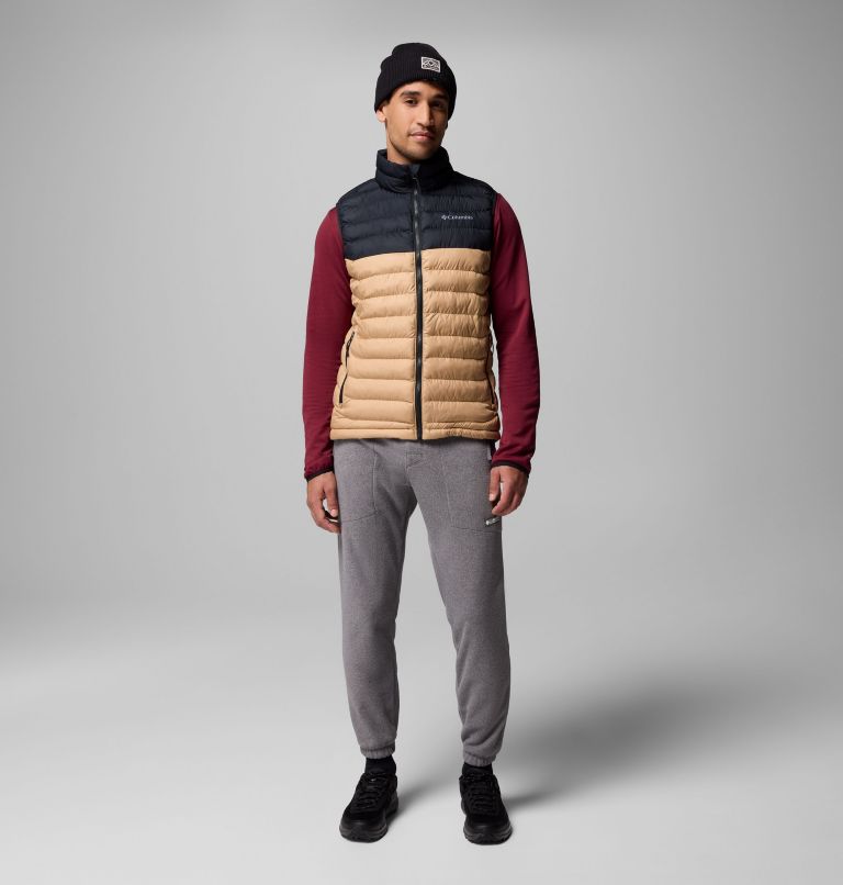 Men's Powder Lite II Vest, Color: Canoe, Black, image 2