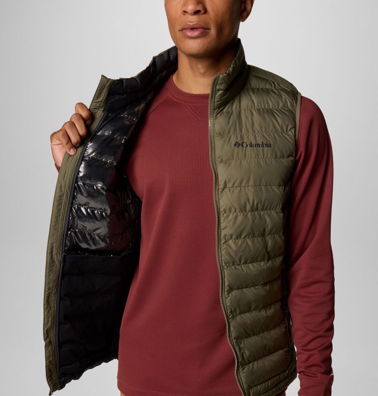 Men's Powder Lite II Vest, Color: Stone Green, image 8