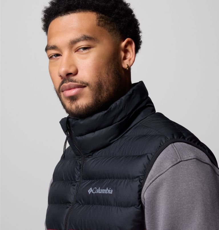 Men's Powder Lite II Vest, Color: Rich Wine, Black, image 5