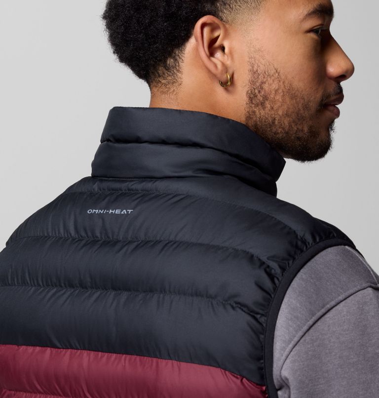 Men's Powder Lite II Vest, Color: Rich Wine, Black, image 6