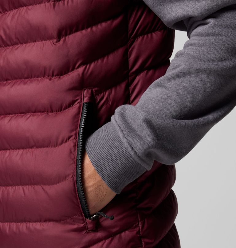 Men's Powder Lite II Vest, Color: Rich Wine, Black, image 9