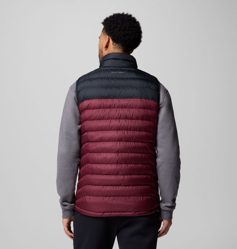 Men's Powder Lite II Vest, Color: Rich Wine, Black, image 3