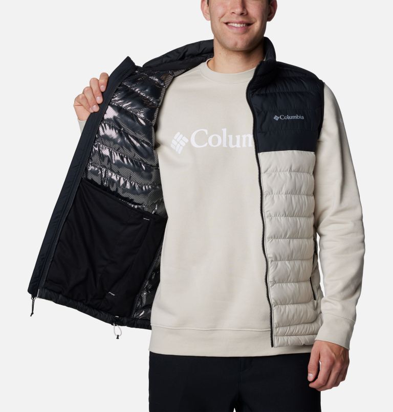 Men's Powder Lite II Insulated Vest, Color: Dark Stone, Black, image 5