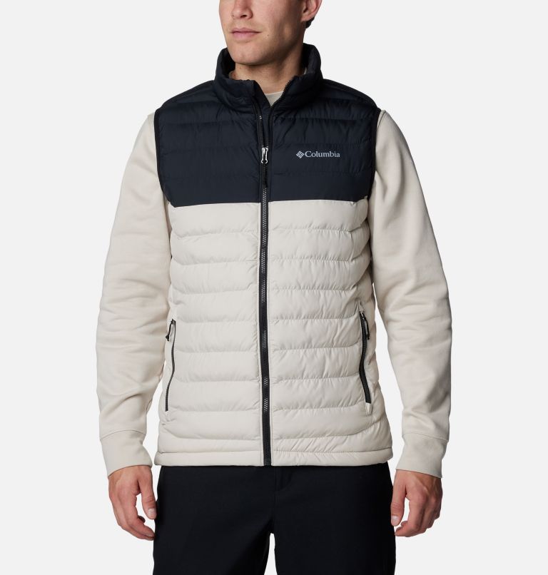 Men's Powder Lite II Insulated Vest, Color: Dark Stone, Black, image 1