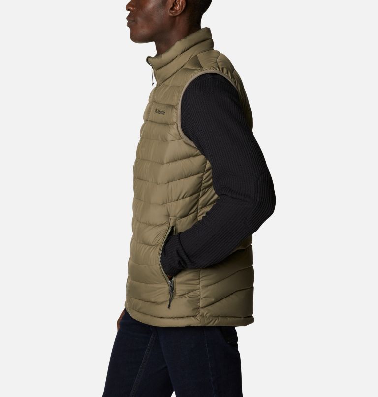 Men's Powder Lite II Insulated Vest, Color: Stone Green, image 3